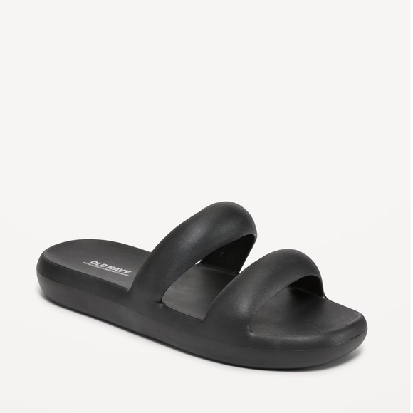 NWT OLD NAVY Double-Strap Puff Slide Sandals  Color: Black Jack SIZE 7 - Picture 2 of 5